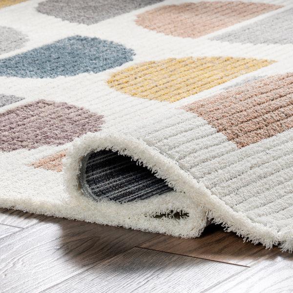 Nuloom Leyla Half Colorful Circles Kids Area Rug Beige