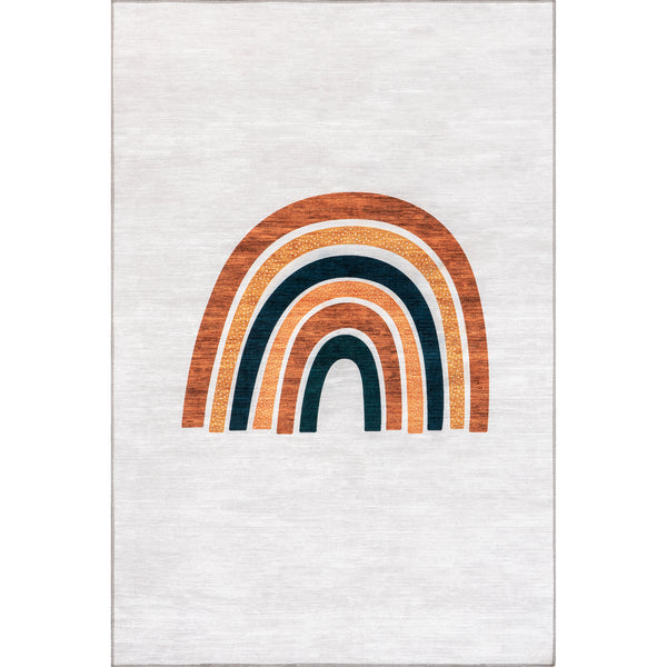 nuloom Lia Single Rainbow Machine Washable Area Rug Beige