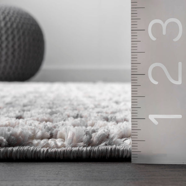 Nuloom Lira Textured Geometric Tassel Area Rug Grey