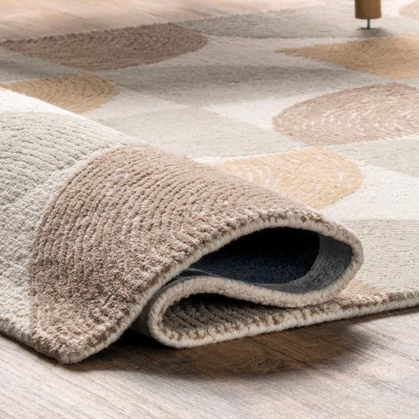 Nuloom Liv Hand Tufted Wool Geometric Area Rug Beige