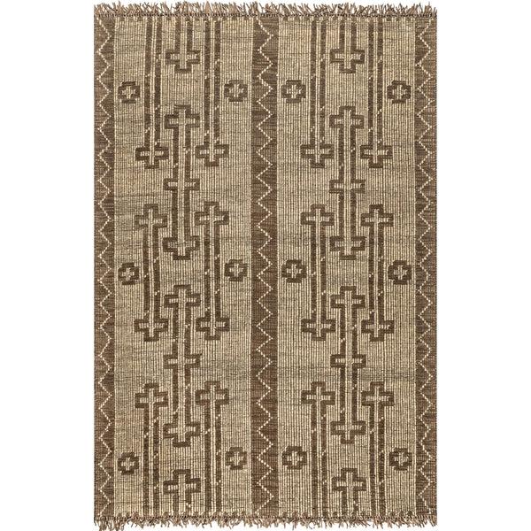 nuloom Livy Handmade Jute And Leather Tribal Fringe Area Rug Natural