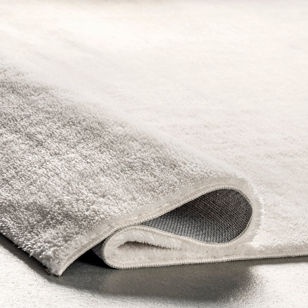 Nuloom Loni Solid Machine Washable Shag Area Rug White