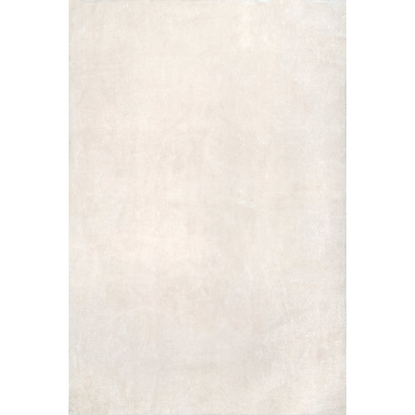nuloom Loni Solid Machine Washable Shag Area Rug White