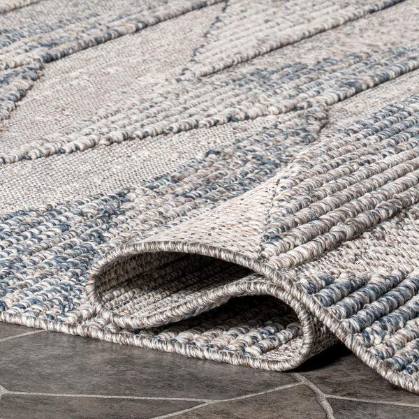 Nuloom Lorene High-Low Geometric Indoor/Outdoor Area Rug Light Gray