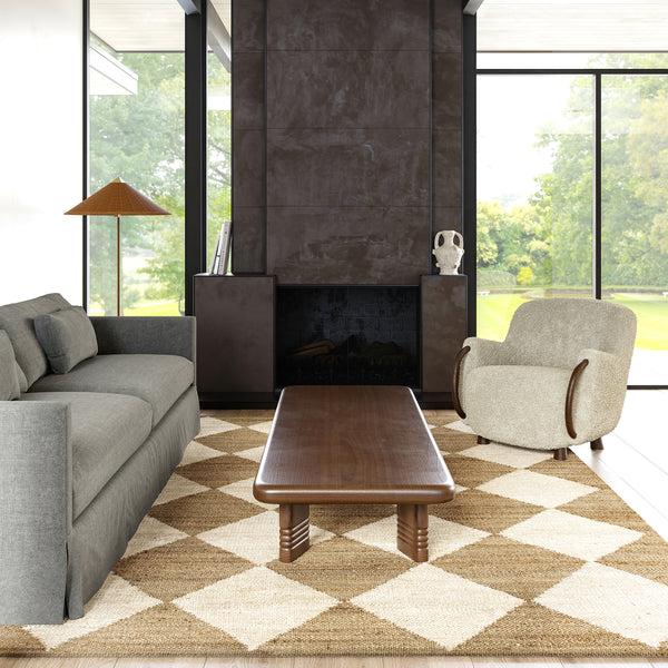 Nuloom Louie Diamond Checkerboard Jute Area Rug Natural