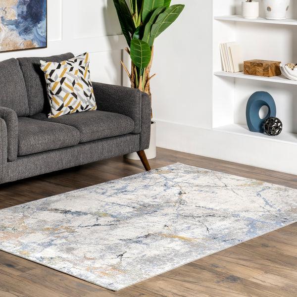 Nuloom Luca Abstract Splatter Machine Washable Area Rug Beige