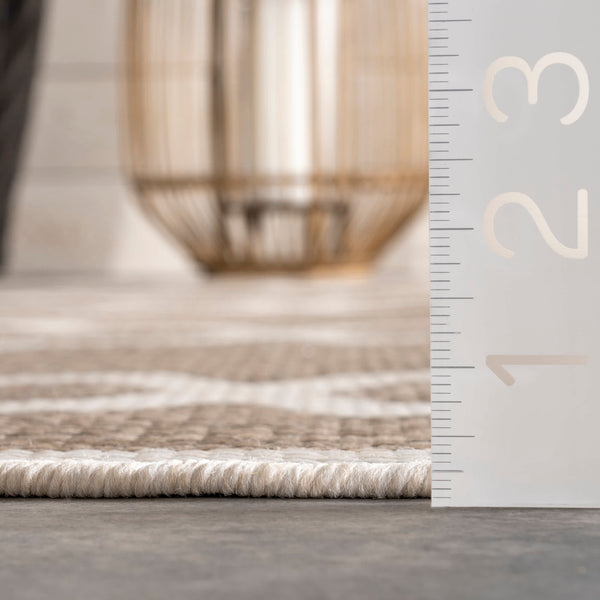 Nuloom Machine Made Gina Outdoor Moroccan Trellis Area Rug Taupe