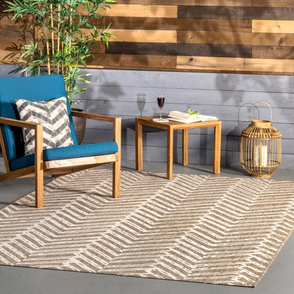 Nuloom Macklin Herringbone Indoor/Outdoor Area Rug Brown