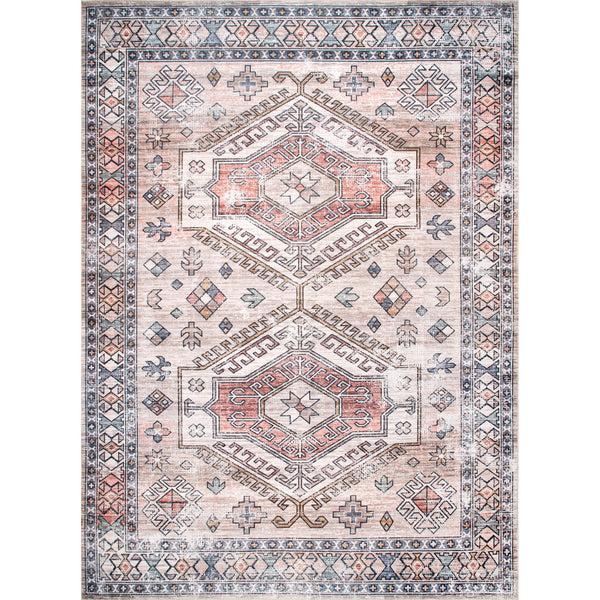 nuloom Mae Tribal Motif Machine Washable Area Rug Peach