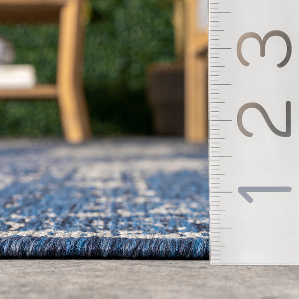 Nuloom Maeve Mottled Abstract Indoor/Outdoor Area Rug Blue