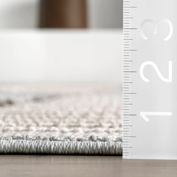 Nuloom Maira Abstract Textured Striped Area Rug Light Gray