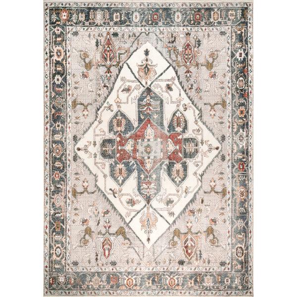nuloom Mali Machine Washable Traditional Medallion Area Rug Ivory