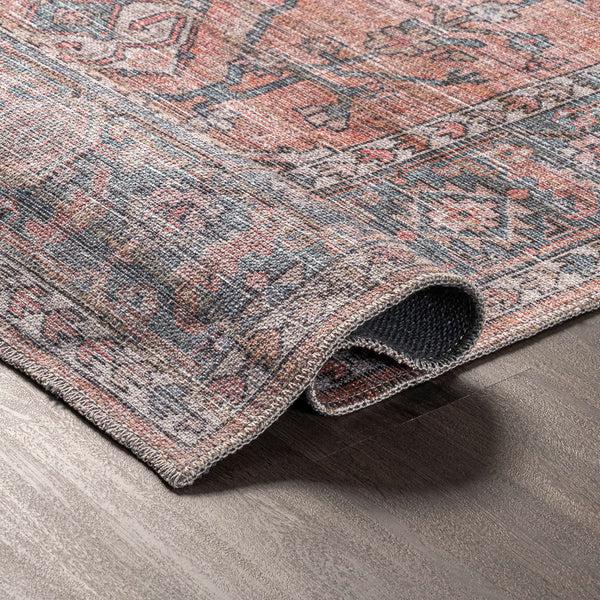 Nuloom Maple Machine Washable Floral Medallion Area Rug Gray