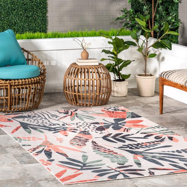 Nuloom Mara Floral Machine Washable Indoor/Outdoor Area Rug Multicolor