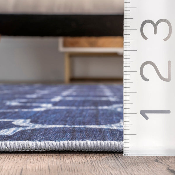 Nuloom Maribel Geometric Machine Washable Indoor/Outdoor Area Rug Blue