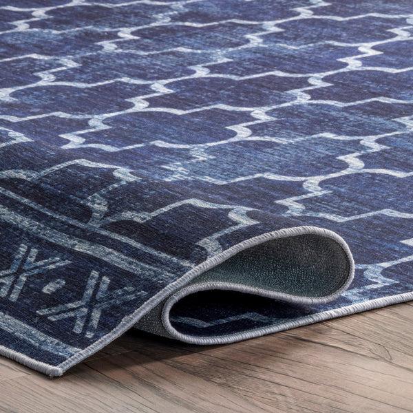 Nuloom Maribel Geometric Machine Washable Indoor/Outdoor Area Rug Blue