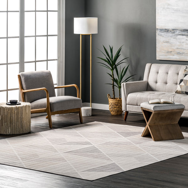 Nuloom Marielle Diamond Tiles Machine Washable Area Rug Beige