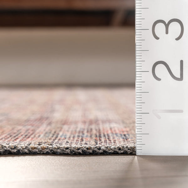 Nuloom Marilyn Machine Washable Distressed Persian Border Area Rug Rust