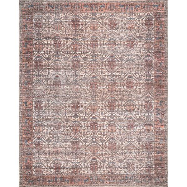 nuloom Marilyn Machine Washable Distressed Persian Border Area Rug Rust
