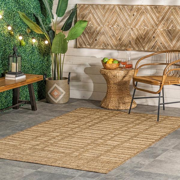 Nuloom Marin Contemporary Indoor/Outdoor Area Rug Beige