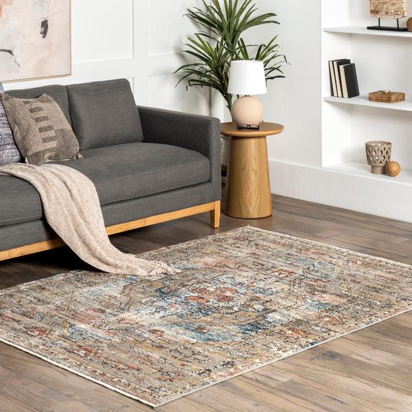 Nuloom Marley Traditional Medallion Fringe Area Rug Beige