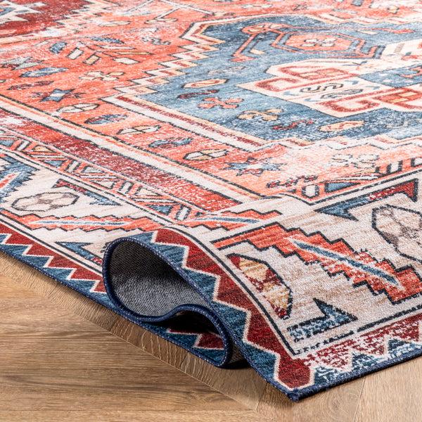 Nuloom Marli Machine Washable Faded Medallion Area Rug Rust
