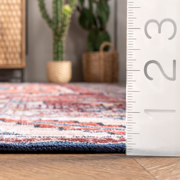 Nuloom Marli Machine Washable Faded Medallion Area Rug Rust