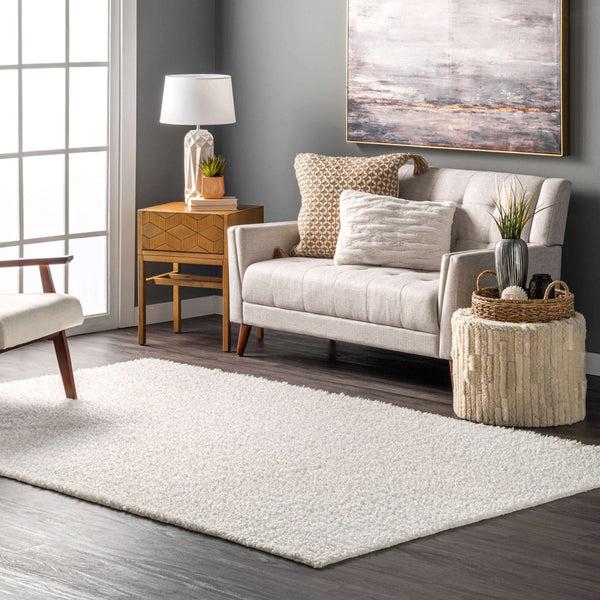 Nuloom Marlow Soft Shaggy Faux Sheepskin Machine Washable Area Rug White