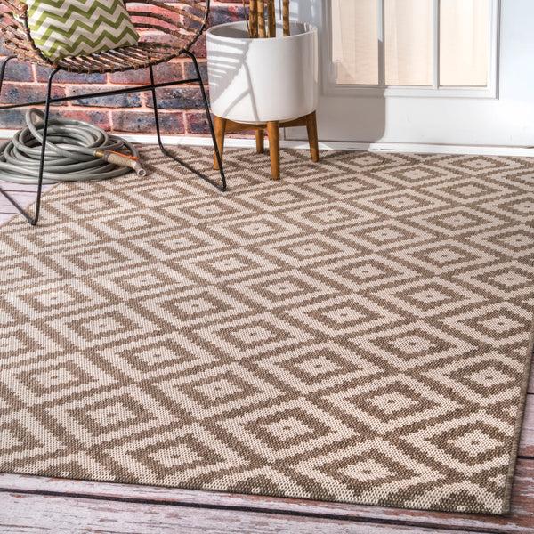 Nuloom Marybelle Tribal Diamond Trellis Area Rug Beige