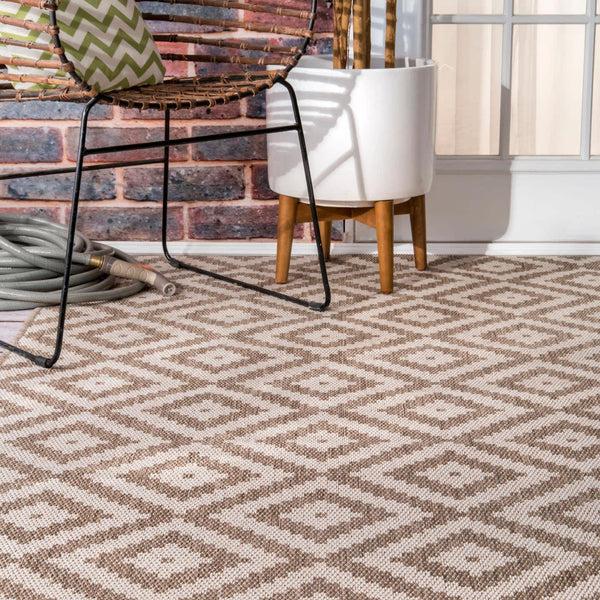 Nuloom Marybelle Tribal Diamond Trellis Area Rug Beige
