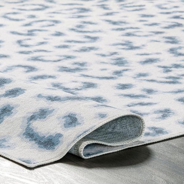 Nuloom Mason Machine Washable Contemporary Leopard Print Area Rug Blue
