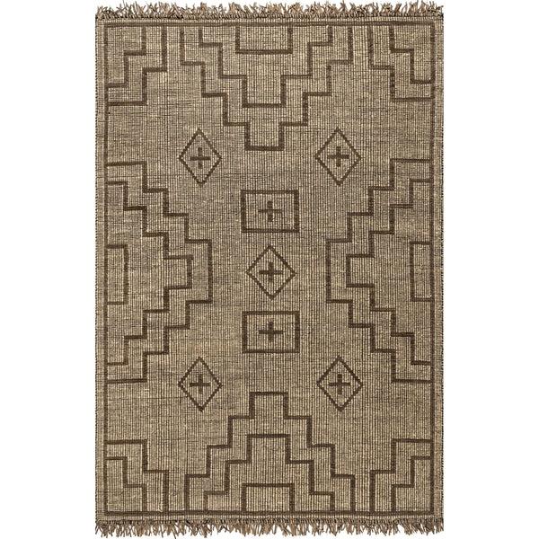 nuloom Maxine Handmade Jute And Leather Global Inspired Fringe Area Rug Natural