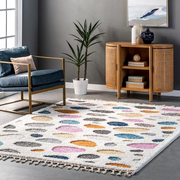Nuloom Maybelle Braided Tassle Modern Area Rug Ivory