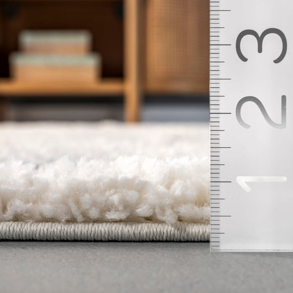 Nuloom Maybelle Braided Tassle Modern Area Rug Ivory