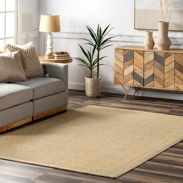 Nuloom Meena Faux Seagrass Bordered Indoor/Outdoor Area Rug Navy