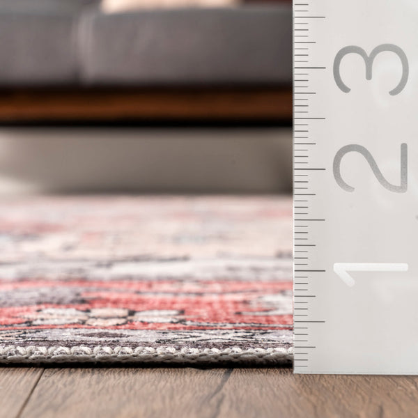 Nuloom Melanie Transitional Medallion Machine Washable Area Rug Rust