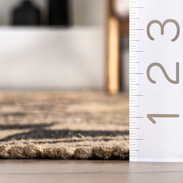 Nuloom Merissa Tribal Lattice Jute Area Rug Natural