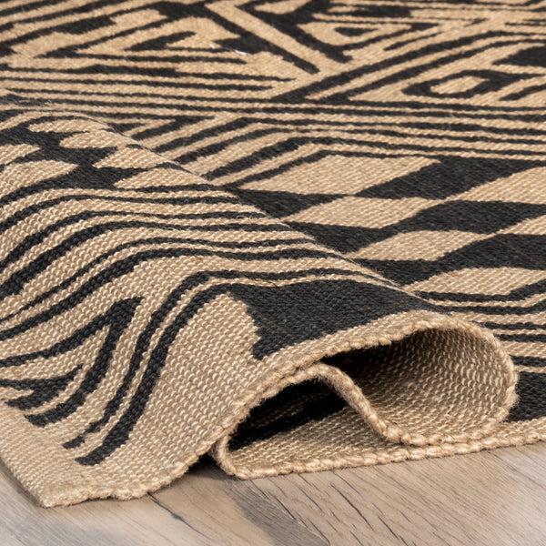 Nuloom Merissa Tribal Lattice Jute Area Rug Natural