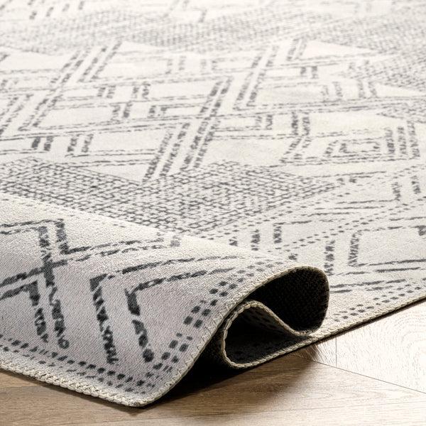 Nuloom Mia Machine Washable Geometric Medallion Area Rug Light Gray