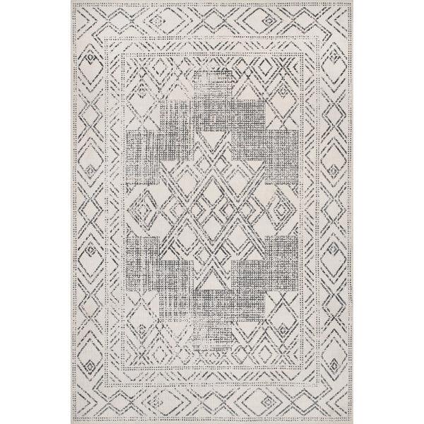 nuloom Mia Machine Washable Geometric Medallion Area Rug Light Gray