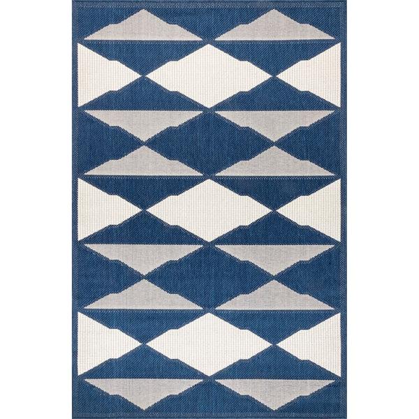 Nuloom Mickey Geometric Indoor/Outdoor Area Rug Navy