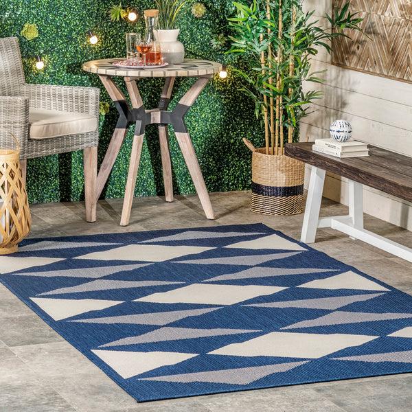 Nuloom Mickey Geometric Indoor/Outdoor Area Rug Navy