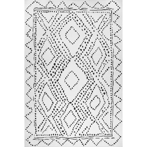 nuloom Mila Machine Washable Diamond Trellis Area Rug Ivory