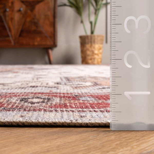 Nuloom Miley Machine Washable Traditional Medallion Area Rug Rust