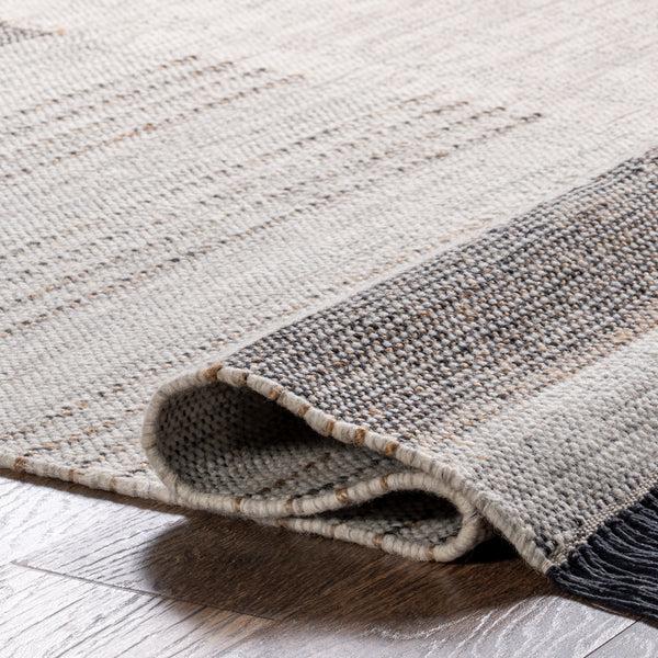 Nuloom Minerva Casual Stripe Wool Tassel Area Rug Beige