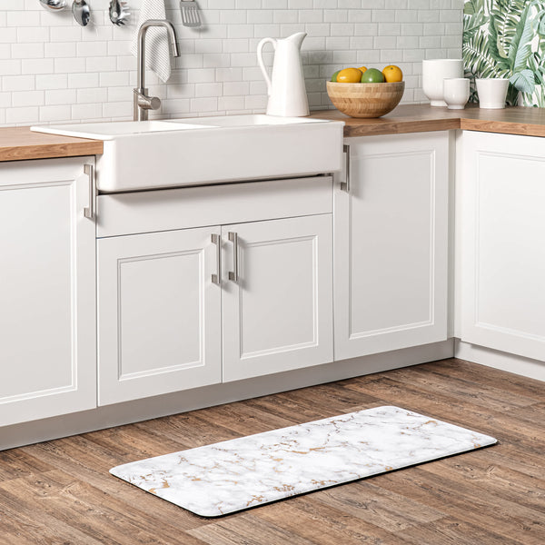 Nuloom Modern Marble Anti Fatigue Kitchen Or Laundry Room Comfort Mat Beige