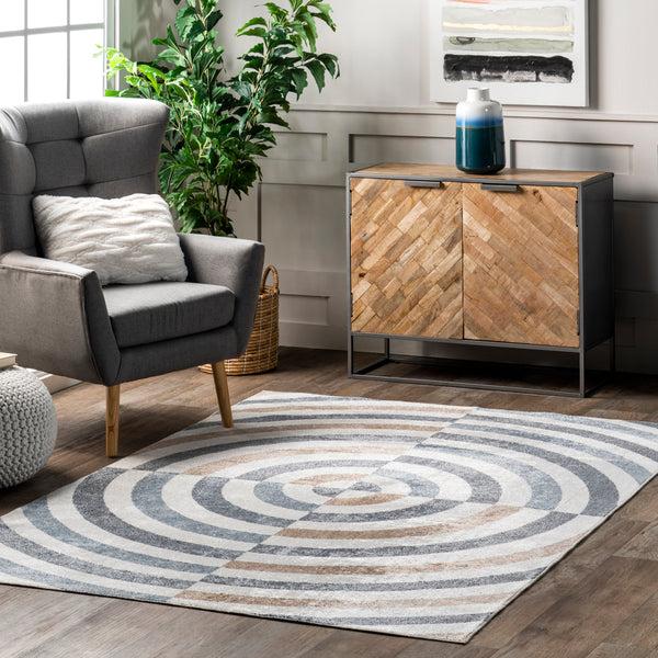 Nuloom Modern Swirls Machine Washable Area Rug Blue