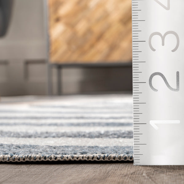 Nuloom Modern Swirls Machine Washable Area Rug Blue