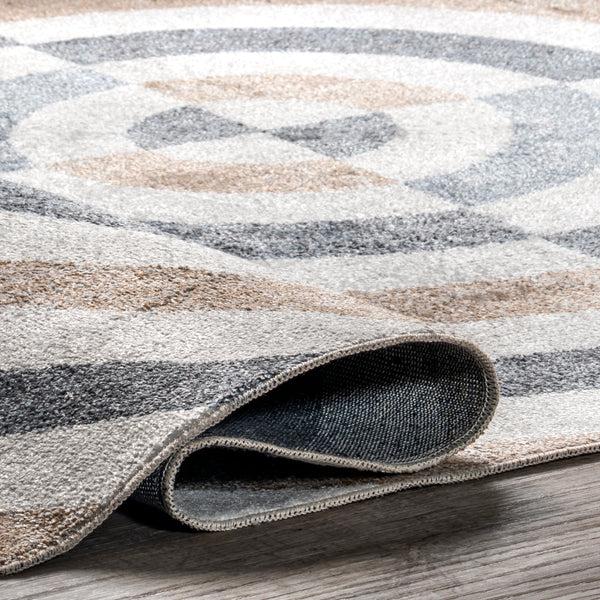 Nuloom Modern Swirls Machine Washable Area Rug Blue