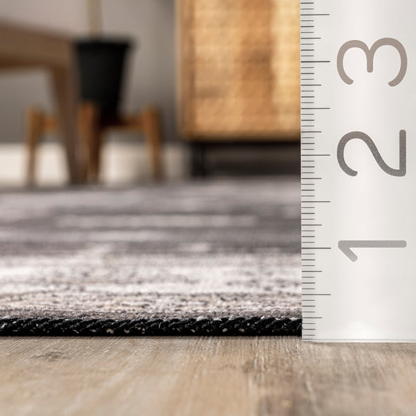 Nuloom Mollie Machine Washable Traditional Border Area Rug Charcoal